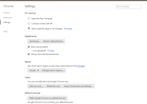 chrome default search engine